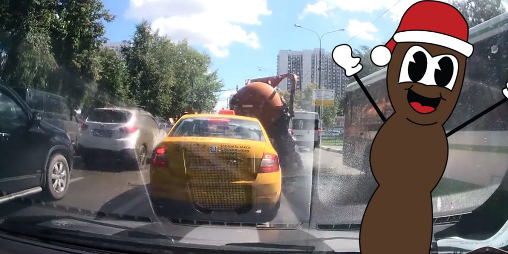 ¿Te imaginas te explotara un camión de caca? Esto fue lo que pasó en Rusia