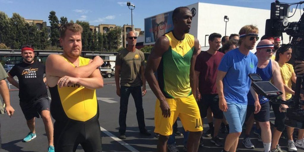 James Corden desafío a Usain Bolt y Owen Wilson y el resultado esta chistosísimo