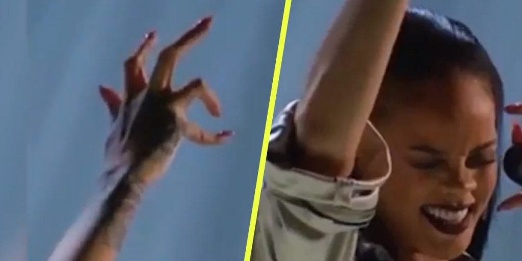 El dedo de Rihanna ¿en modo exorcismo?