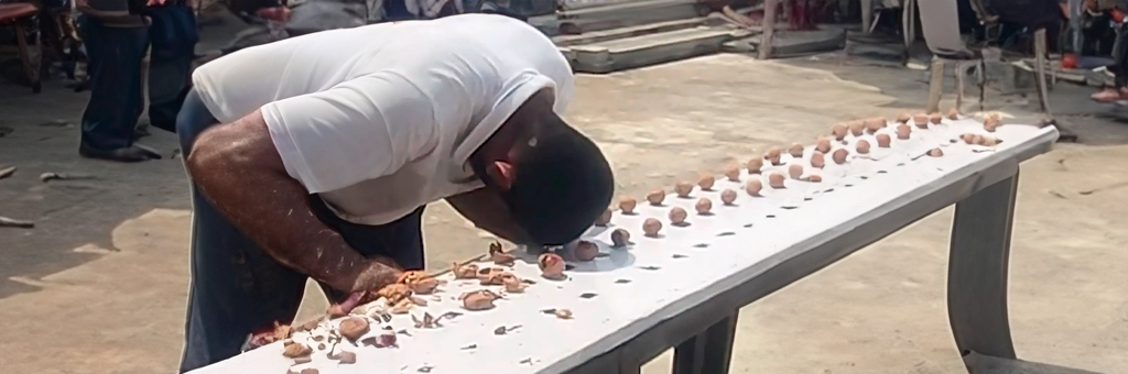 Me saliste bien cabeza dura… ¡Batió el Record Guinness de aplastar nueces con la frente!