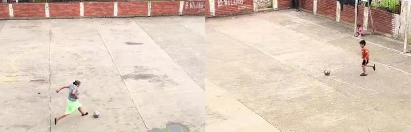 ¡La abuela maravilla! Se viraliza video de niño y su abuela jugando fútbol