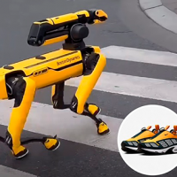 ¡Se robó las miradas! Nike vistió con Air Max Sunders a un perro robot!