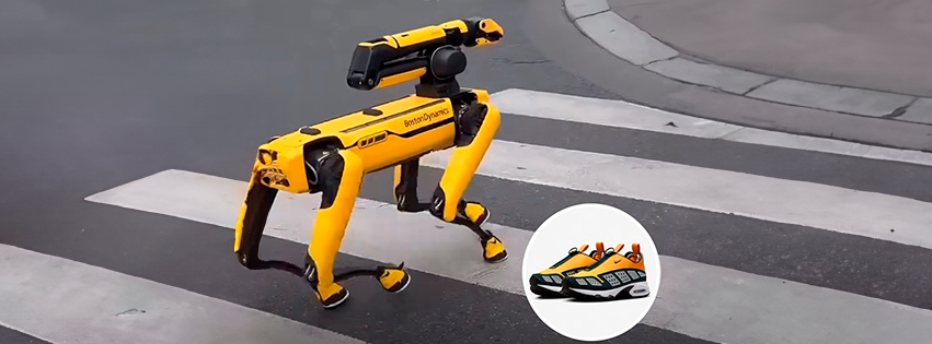 ¡Se robó las miradas! Nike vistió con Air Max Sunders a un perro robot!