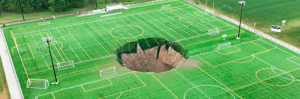 ¡Se parece al de mi ex! Gigantesco agujero aparece en cancha de Estados Unidos