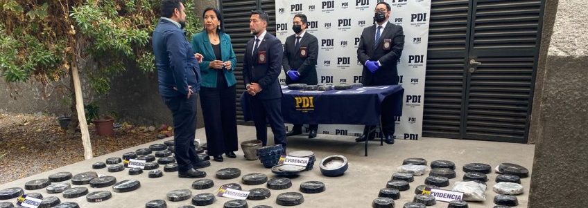 Incautan más de 214 kilos de cocaína ocultos en brocas de perforación minera en Arica