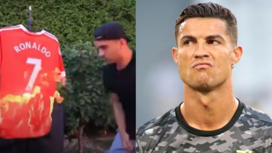 Hincha del Manchester United quemó una camiseta de Cristiano Ronaldo pensando que se iba al City