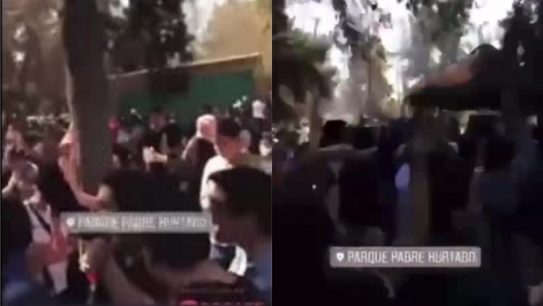 Videos registran masiva fiesta en Parque Padre Hurtado sin respeto de normas sanitarias
