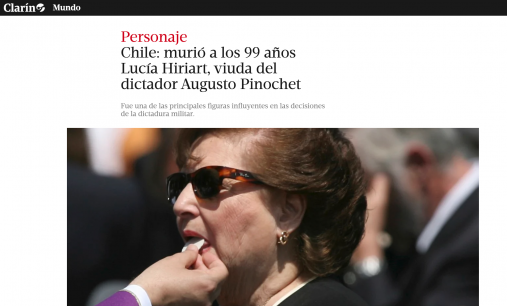 Prensa internacional reacciona ante la muerte de Lucía Hiriart