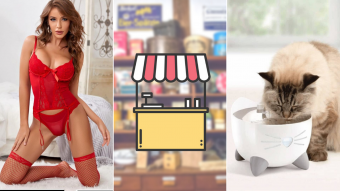 Kioskito Romántica: Lencería, frutos secos y accesorios para mascotas en la vitrina de martes
