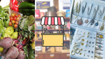 Kioskito Romántica: Verduras frescas, joyas y ropa infantil en la vitrina de lunes