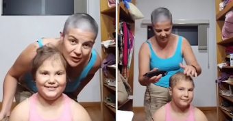 “Podemos superarlo”: Madre se rapó para acompañar a su hija con cáncer
