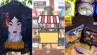 Kioskito Romántica: Pinturas en ropa, alfajores y tejidos en la vitrina de lunes