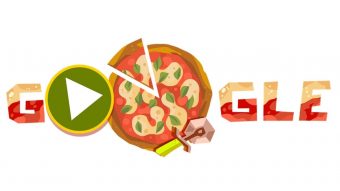 Google homenajea a la pizza en "su día" con un doddle y un juego interactivo