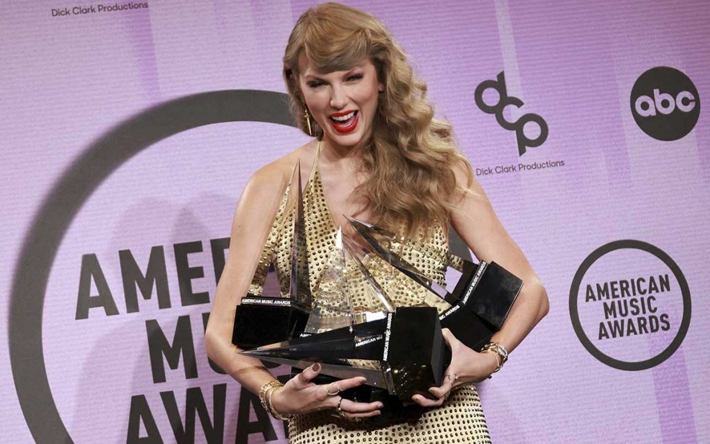 ¡Un gran récord de Taylor Swift! la artista es la mayor ganadora de