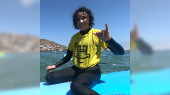 Gracias al Surf Adaptado, Agustina Cortés pudo cumplir su sueño de conocer el mar