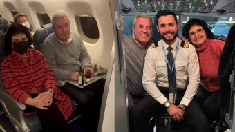 "Gracias por todo, papá y mamá": Piloto se viraliza por honrar a sus padres en su primer vuelo