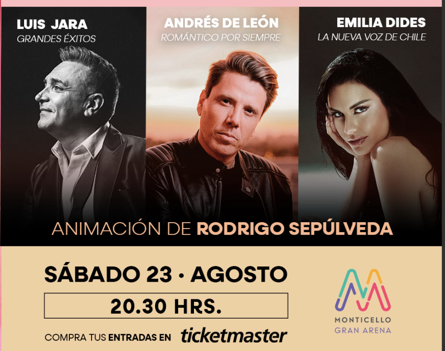 Emilia Dides, Andrés de León y Luis Jara: Celebra los 35 años de Radio Romántica en Gran Arena Monticello